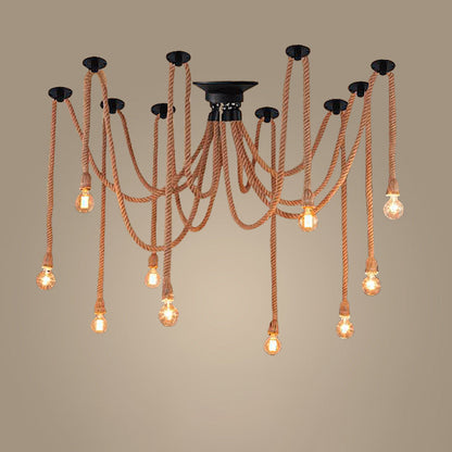Contemporary 10-Light Iron Ceiling Light