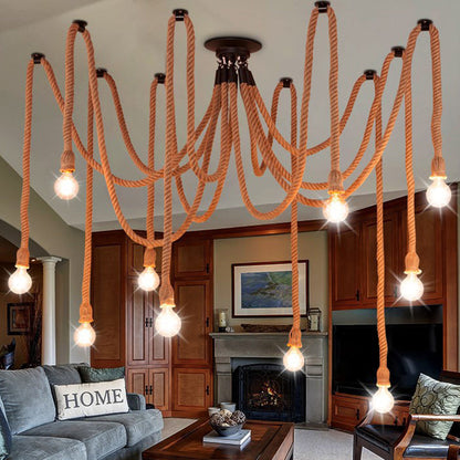 Contemporary 10-Light Iron Ceiling Light