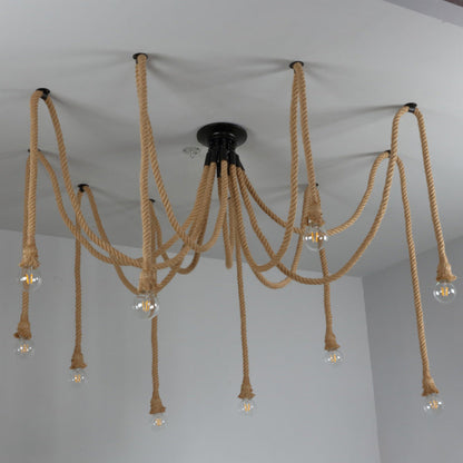 Contemporary 10-Light Iron Ceiling Light