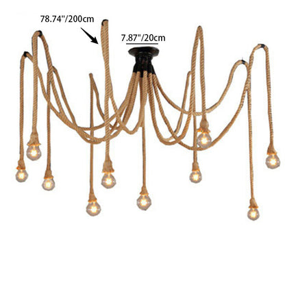 Contemporary 10-Light Iron Ceiling Light