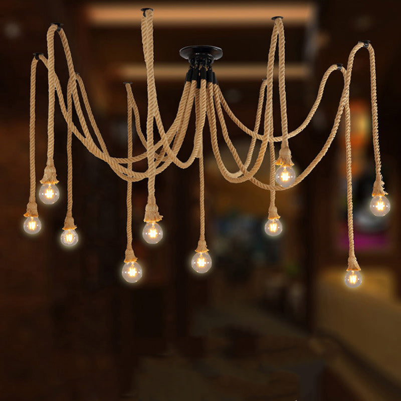 Contemporary 10-Light Iron Ceiling Light
