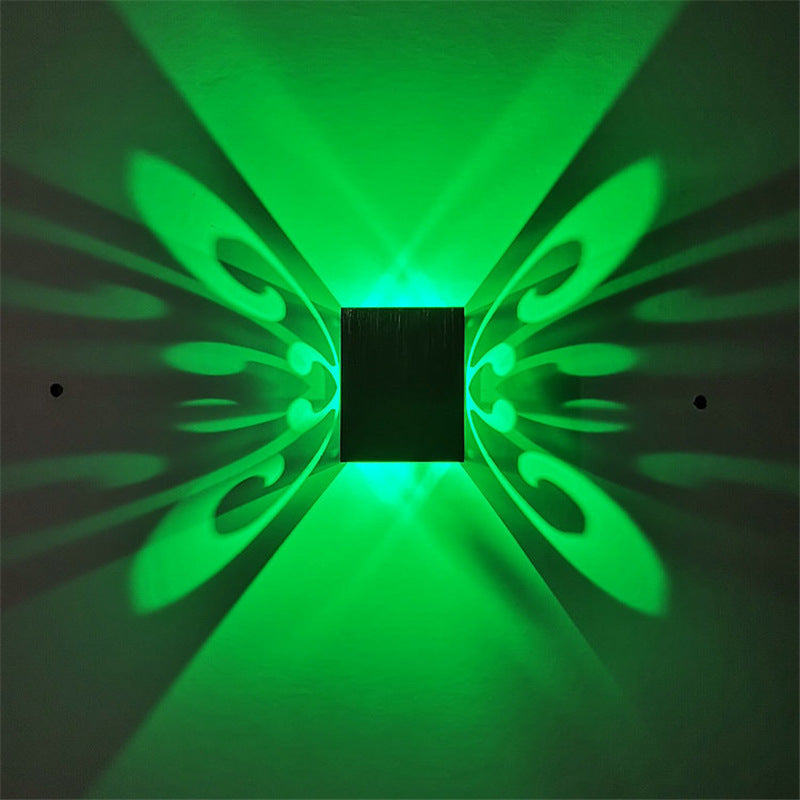 Simplicity Aluminum Cube Butterfly LED Wall Sconce Lamp