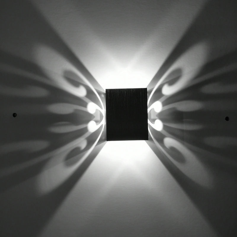 Simplicity Aluminum Cube Butterfly LED Wall Sconce Lamp