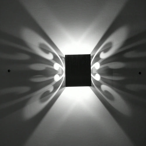 Simplicity Aluminum Cube Butterfly LED Wall Sconce Lamp