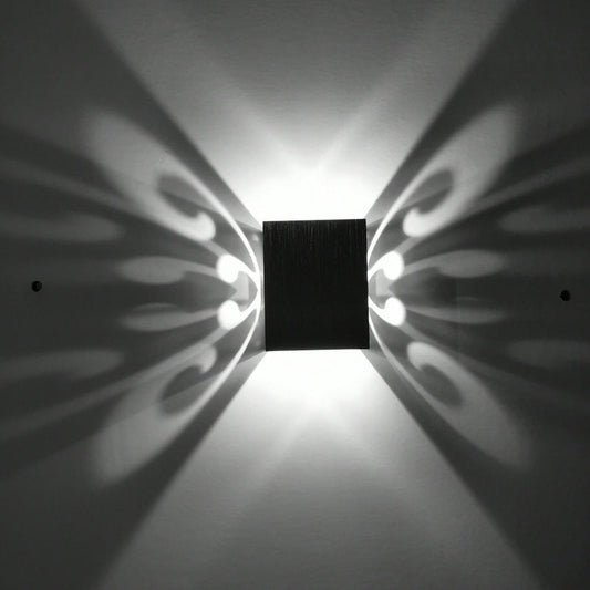 Simplicity Aluminum Cube Butterfly LED Wall Sconce Lamp