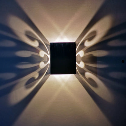 Simplicity Aluminum Cube Butterfly LED Wall Sconce Lamp