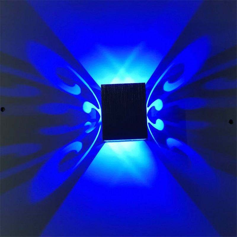 Simplicity Aluminum Cube Butterfly LED Wall Sconce Lamp