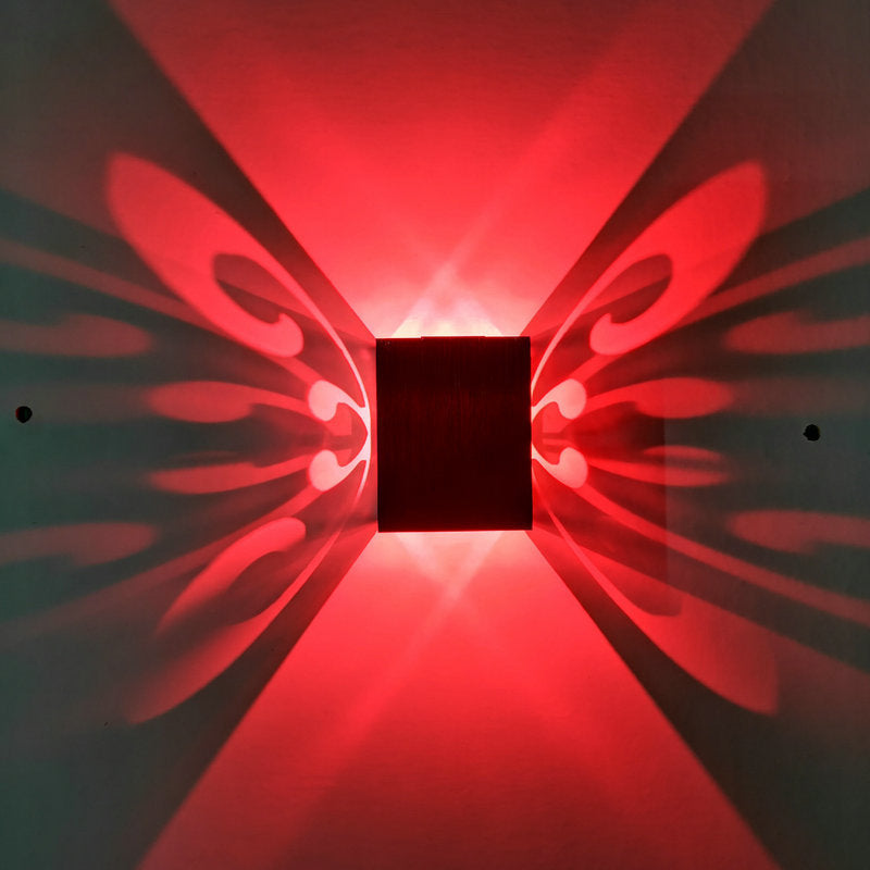 Simplicity Aluminum Cube Butterfly LED Wall Sconce Lamp