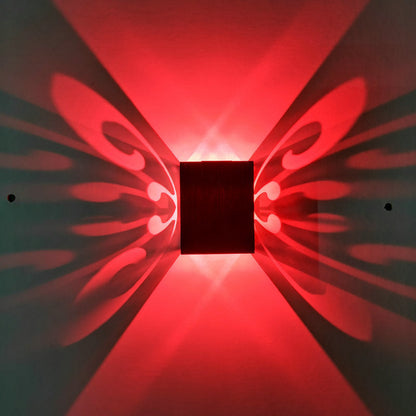 Simplicity Aluminum Cube Butterfly LED Wall Sconce Lamp