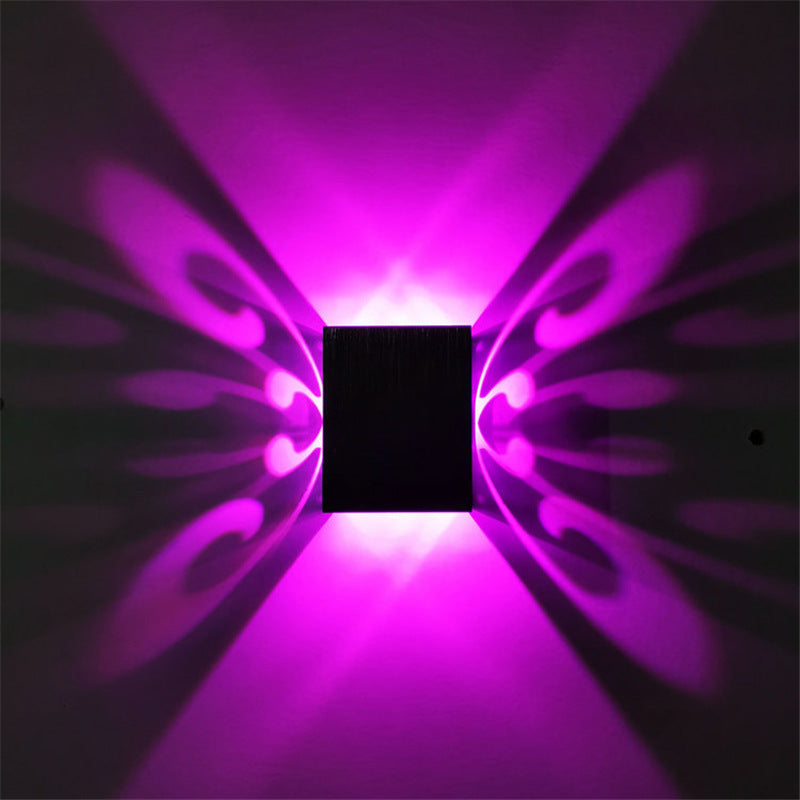 Simplicity Aluminum Cube Butterfly LED Wall Sconce Lamp