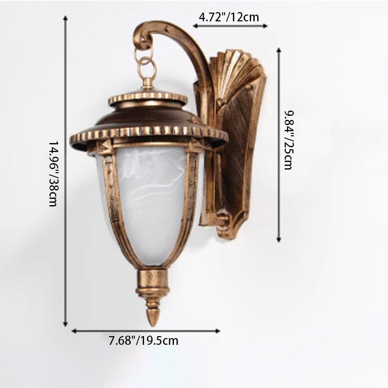 Waterproof Glass Carriage Lantern 1-Light Wall Sconce Lamp