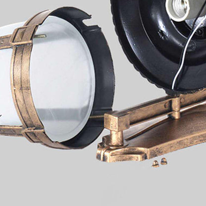 Waterproof Glass Carriage Lantern 1-Light Wall Sconce Lamp