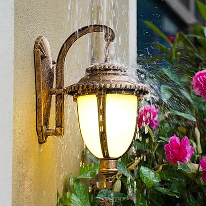 Waterproof Glass Carriage Lantern 1-Light Wall Sconce Lamp
