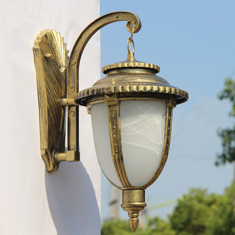 Waterproof Glass Carriage Lantern 1-Light Wall Sconce Lamp