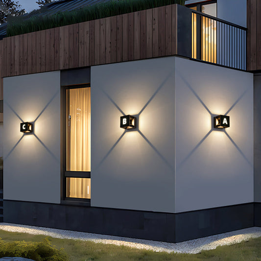 Solar Waterproof Aluminum ABS Cube LED Wall Sconce Lamp