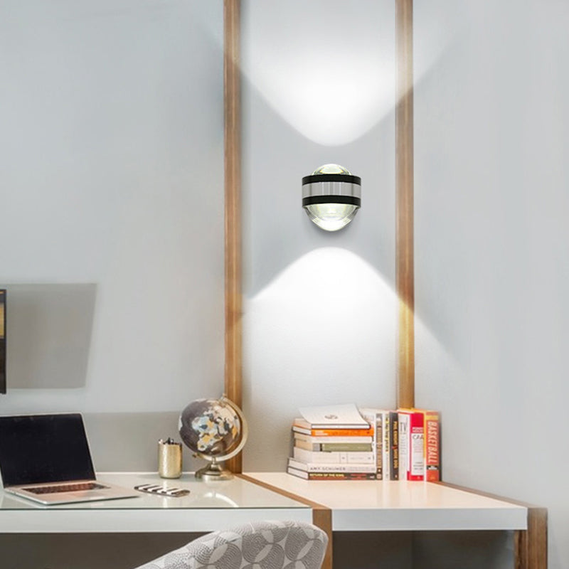 Simplicity Aluminum Crystal Ball LED Wall Sconce Lamp