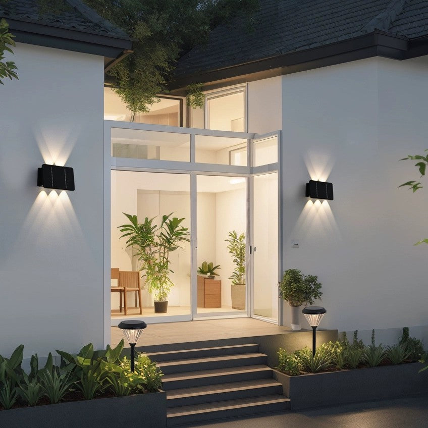 Solar ABS Acrylic Rectangular LED Wall Sconce Lamp