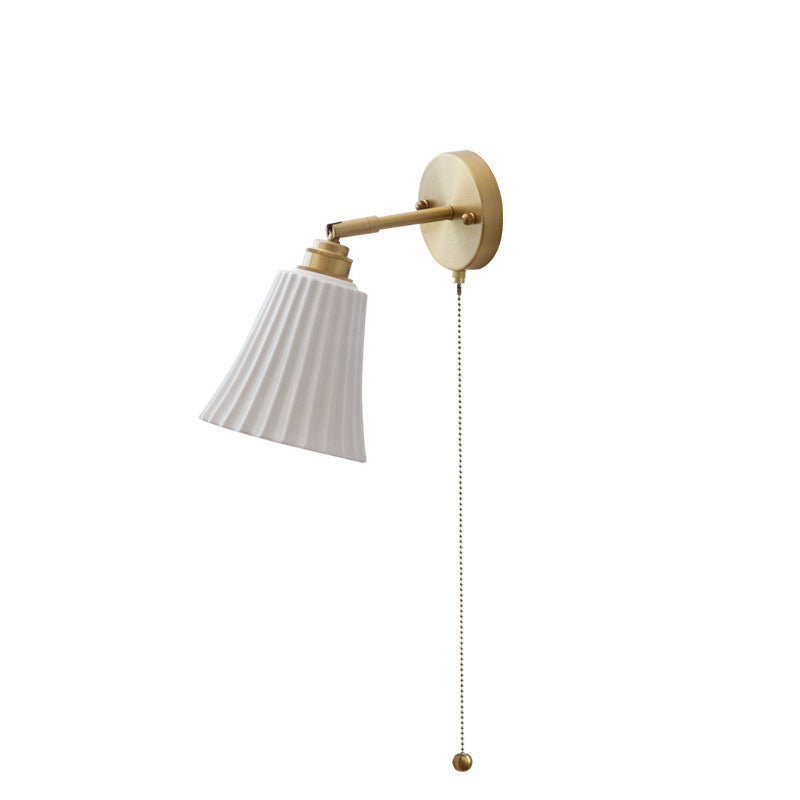 French Horn Zipper Switch 1-Light Wall Sconce Lamp