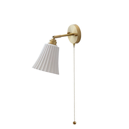 French Horn Zipper Switch 1-Light Wall Sconce Lamp