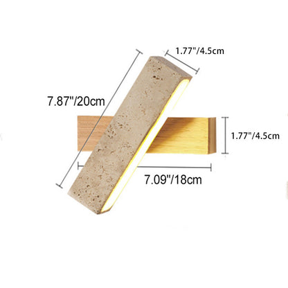 Japanese Wood Rotatable Rectangular LED Wall Sconce Lamp
