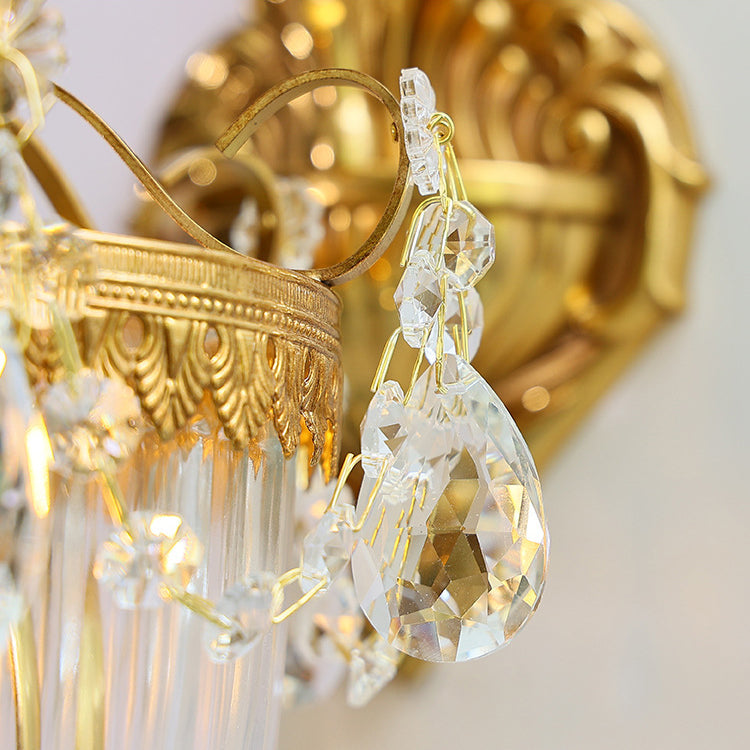 Alloy Teardrop-Shaped Carved 1/2 Light Wall Sconce Lamp