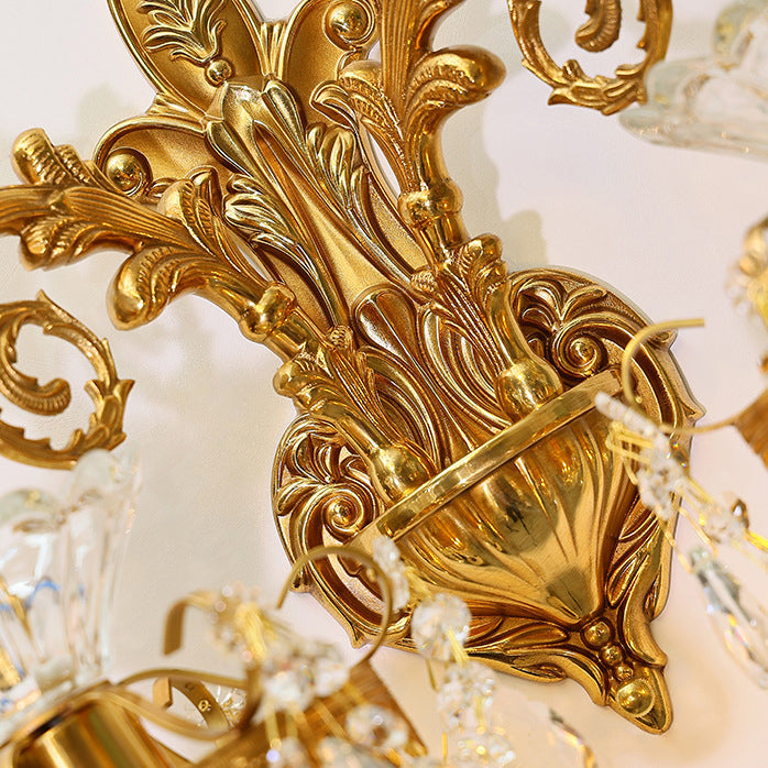 Alloy Teardrop-Shaped Carved 1/2 Light Wall Sconce Lamp