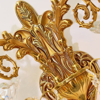 Alloy Teardrop-Shaped Carved 1/2 Light Wall Sconce Lamp