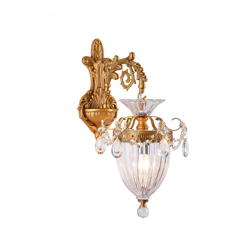 Alloy Teardrop-Shaped Carved 1/2 Light Wall Sconce Lamp