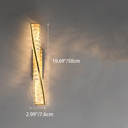 Luxury Metal Crystal Strip DNA Helix LED Wall Sconce Lamp