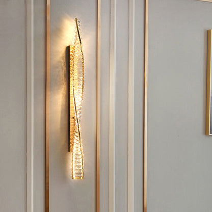 Luxury Metal Crystal Strip DNA Helix LED Wall Sconce Lamp