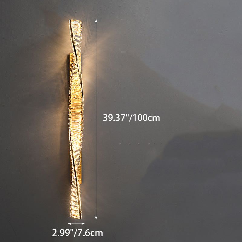 Luxury Metal Crystal Strip DNA Helix LED Wall Sconce Lamp