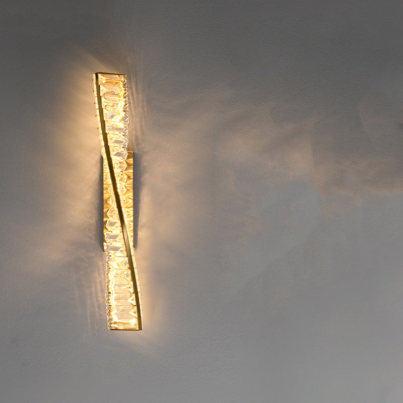 Luxury Metal Crystal Strip DNA Helix LED Wall Sconce Lamp