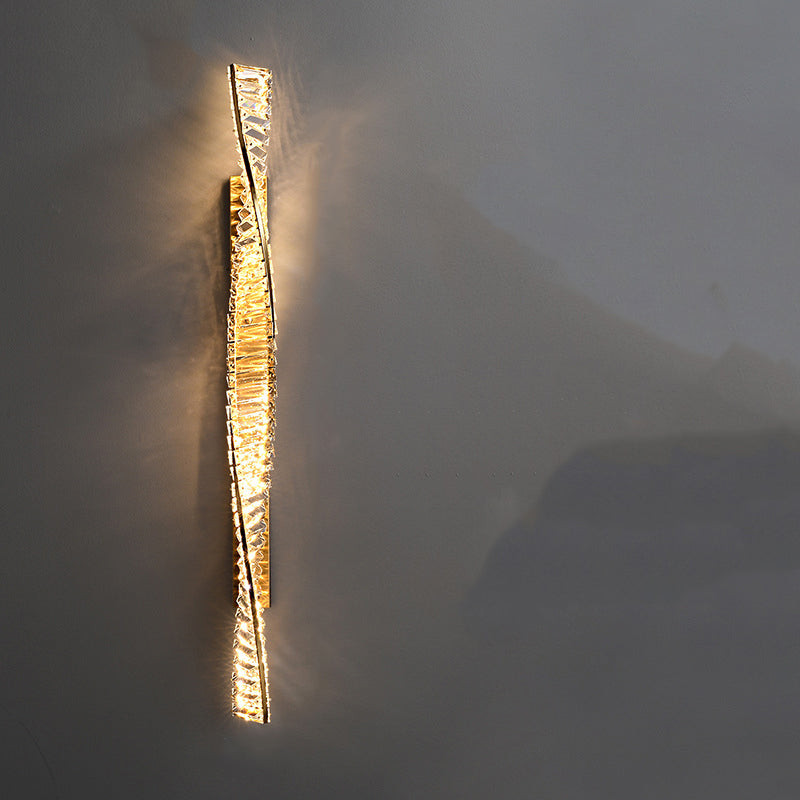 Luxury Metal Crystal Strip DNA Helix LED Wall Sconce Lamp