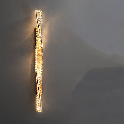 Luxury Metal Crystal Strip DNA Helix LED Wall Sconce Lamp