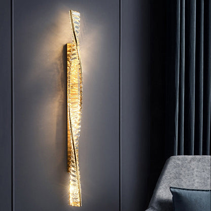 Luxury Metal Crystal Strip DNA Helix LED Wall Sconce Lamp