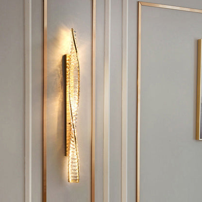 Luxury Metal Crystal Strip DNA Helix LED Wall Sconce Lamp