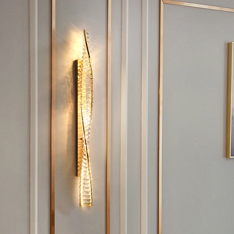 Luxury Metal Crystal Strip DNA Helix LED Wall Sconce Lamp