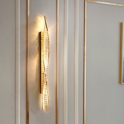 Luxury Metal Crystal Strip DNA Helix LED Wall Sconce Lamp