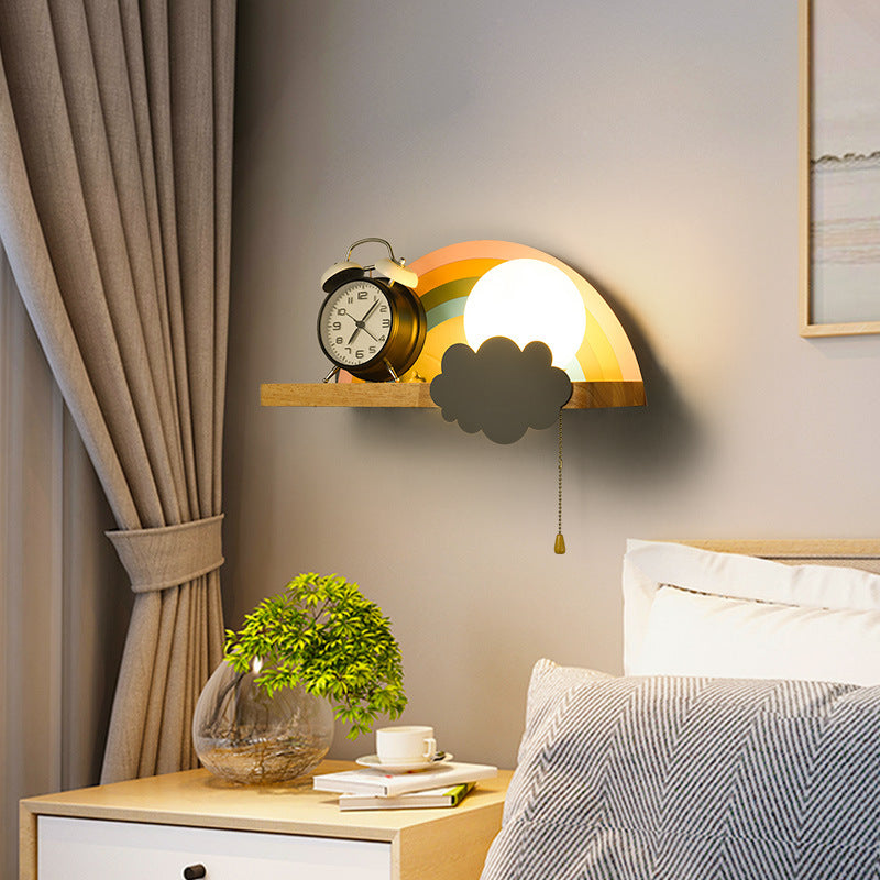 Scandinavian Ball With Shelf 1-Light Wall Sconce Lamp