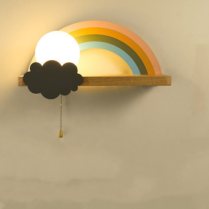 Scandinavian Ball With Shelf 1-Light Wall Sconce Lamp