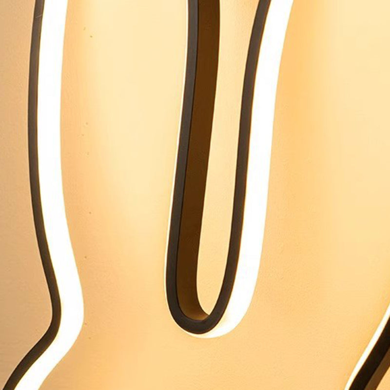Kids Metal USB Bunny Ear Hanging LED Wall Sconce Lamp