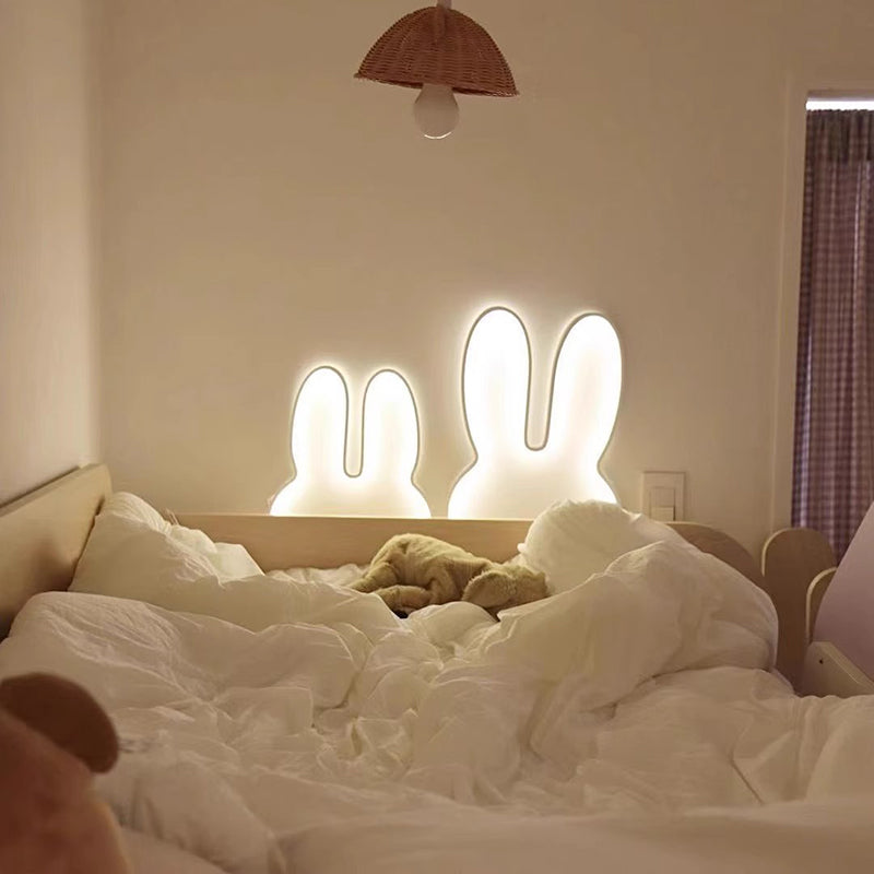 Kids Metal USB Bunny Ear Hanging LED Wall Sconce Lamp