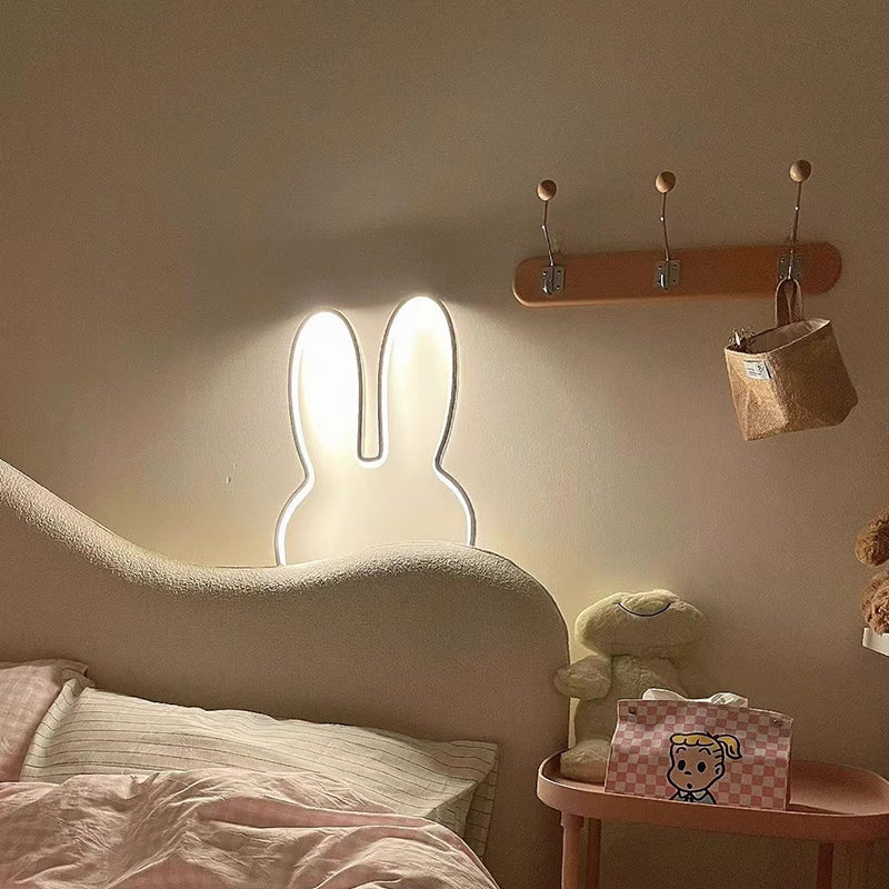 Kids Metal USB Bunny Ear Hanging LED Wall Sconce Lamp