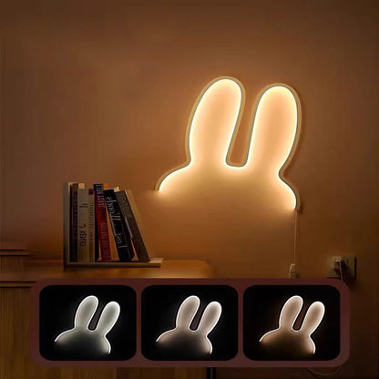 Kids Metal USB Bunny Ear Hanging LED Wall Sconce Lamp