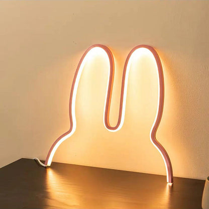 Kids Metal USB Bunny Ear Hanging LED Wall Sconce Lamp