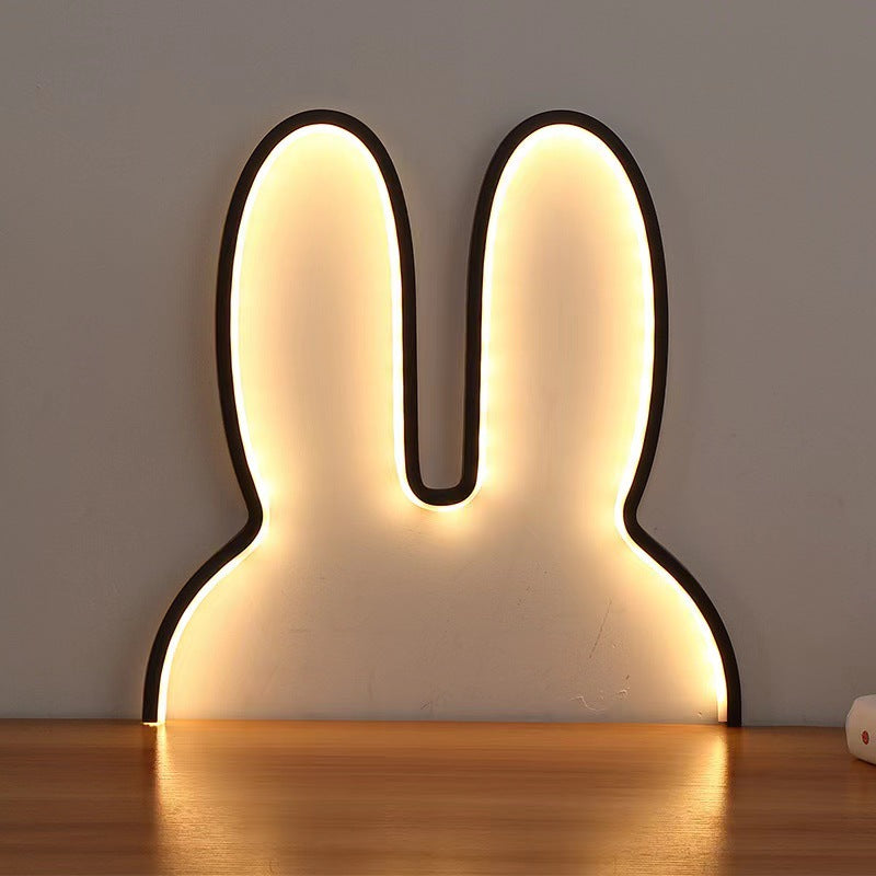 Kids Metal USB Bunny Ear Hanging LED Wall Sconce Lamp