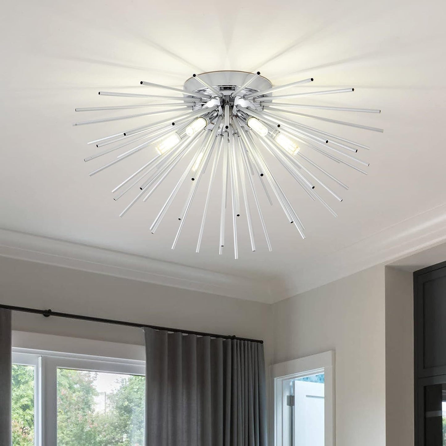 Contemporary Stainless Steel Ceiling Light