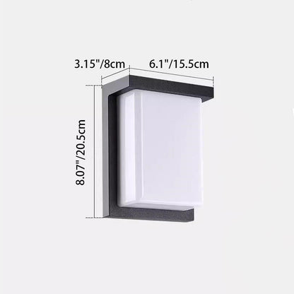 Waterproof Aluminum PC Rectangular LED Wall Sconce Lamp