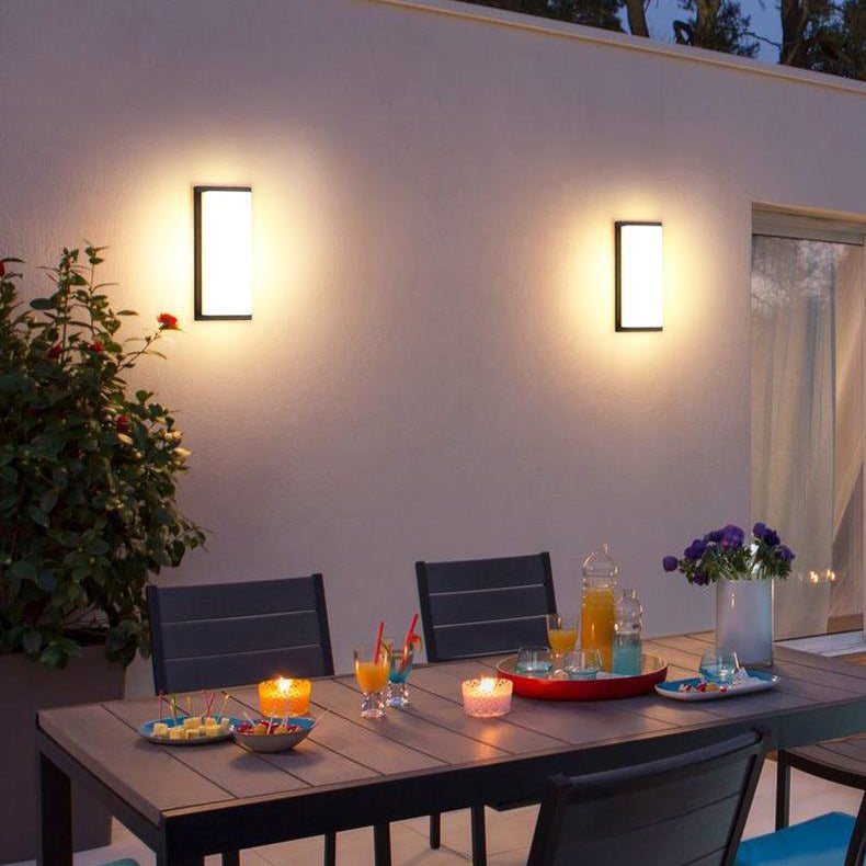 Waterproof Aluminum PC Rectangular LED Wall Sconce Lamp