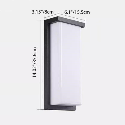 Waterproof Aluminum PC Rectangular LED Wall Sconce Lamp